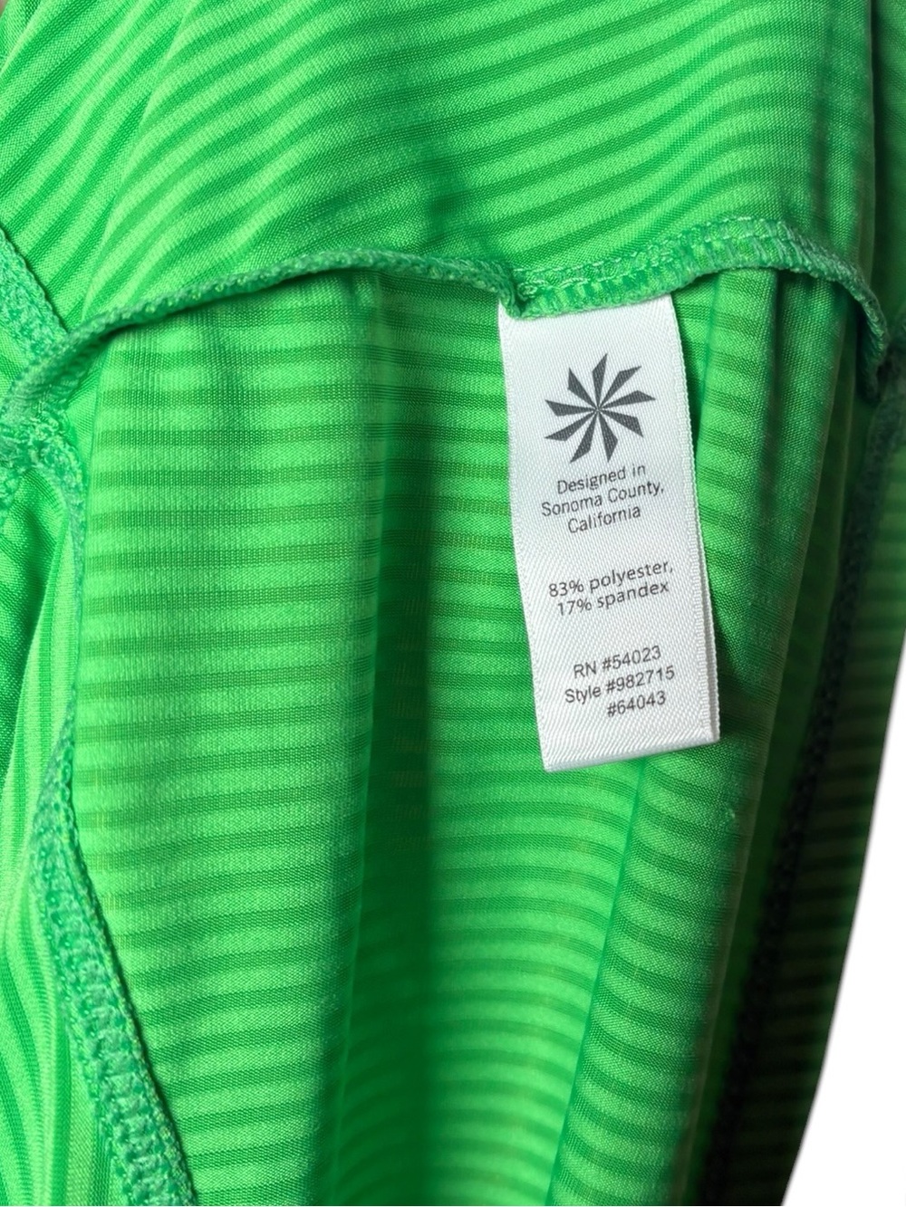 Athleta Lime Green Striped Racerback Workout Tank Top Medium Athleisure Athletic - Picture 6 of 6